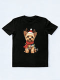 Yorkshire Terrier Santa Reindeer Yorkie Dog Lover Christmas T-Shirt