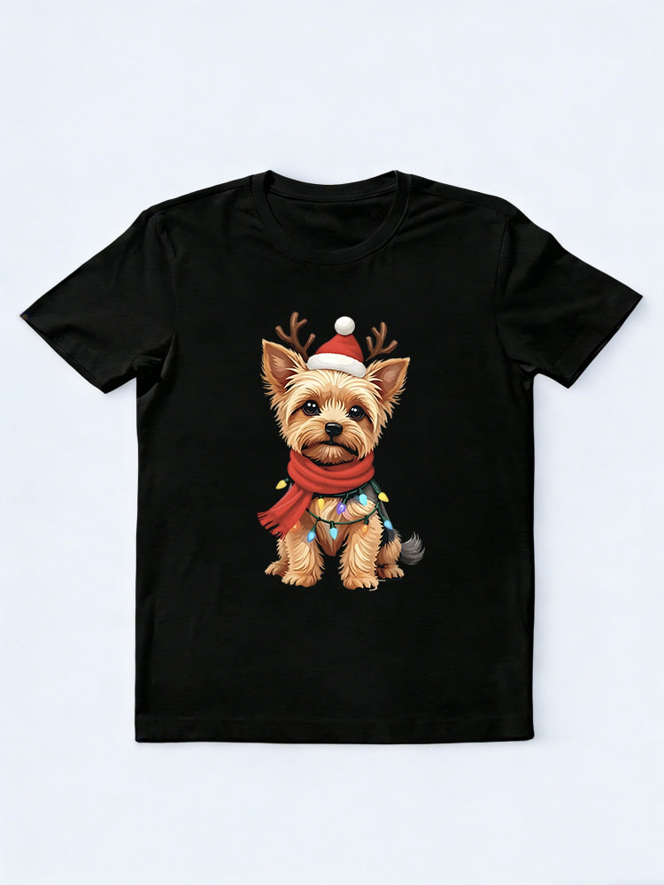 Yorkshire Terrier Santa Reindeer Yorkie Dog Lover Christmas T-Shirt
