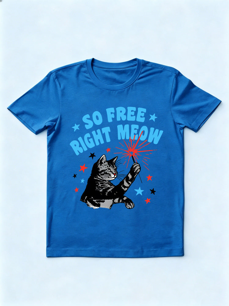 So Free Right Meow 4th of July Gift Shirt