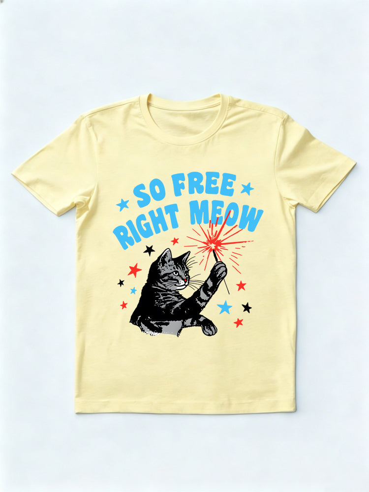 So Free Right Meow 4th of July Gift Shirt